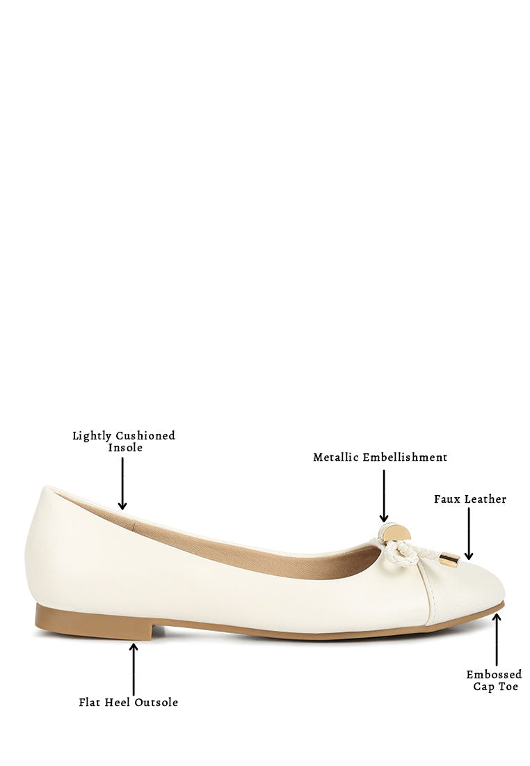 Moi Metallic Embellished Ballerina Flats