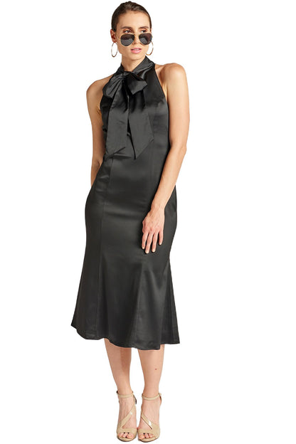 Eloise Satin Mermaid Dress With Neck Tie