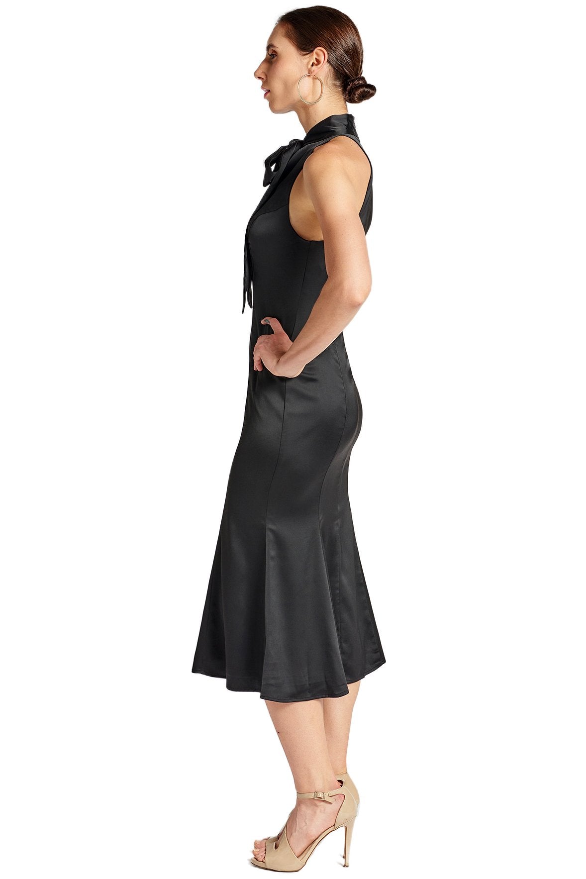 Eloise Satin Mermaid Dress With Neck Tie