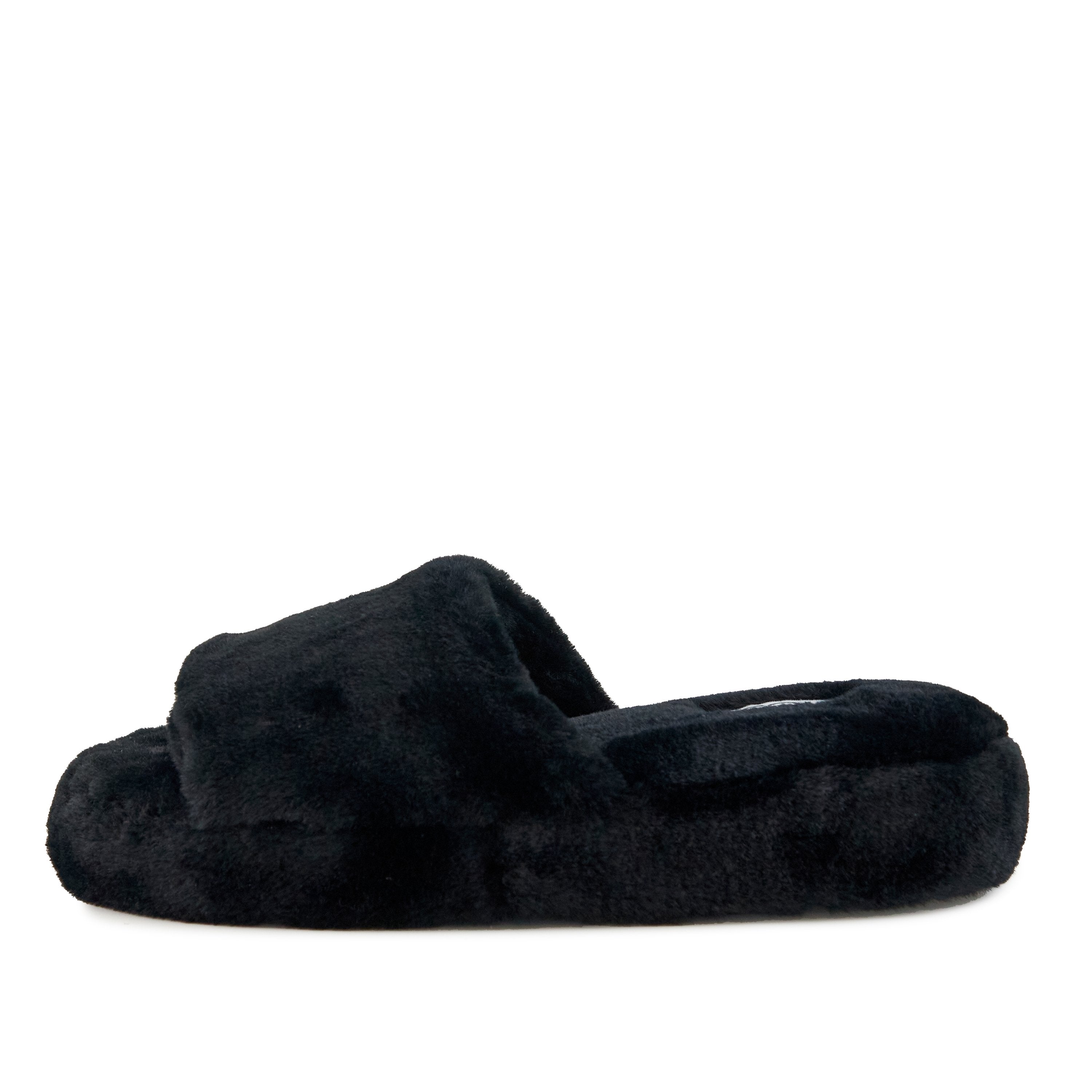 Geneva Faux Fur Slipper in Black