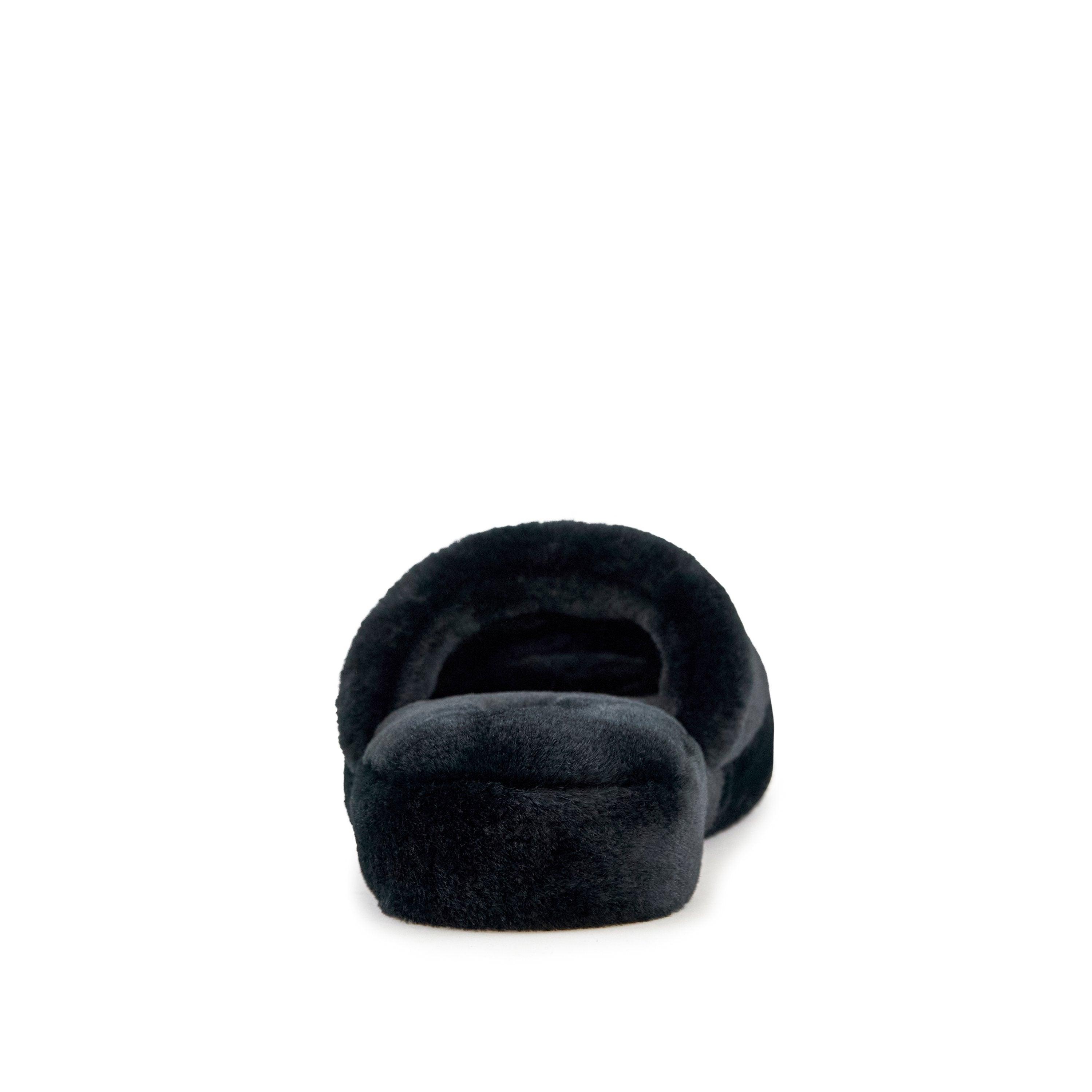Geneva Faux Fur Slipper in Black