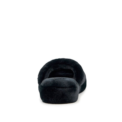 Geneva Faux Fur Slipper in Black