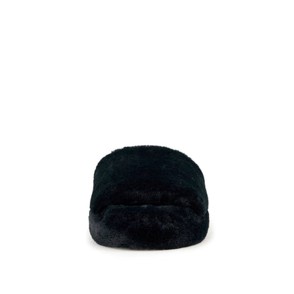 Geneva Faux Fur Slipper in Black