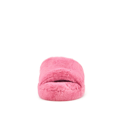 Geneva Faux Fur Slipper in Coral