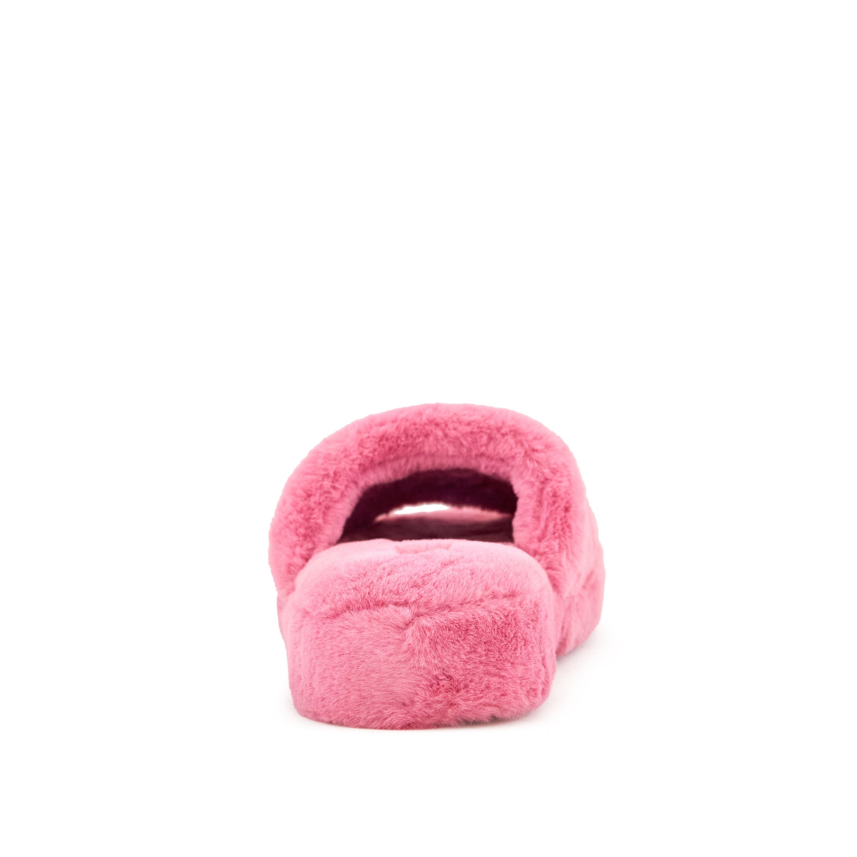 Geneva Faux Fur Slipper in Coral