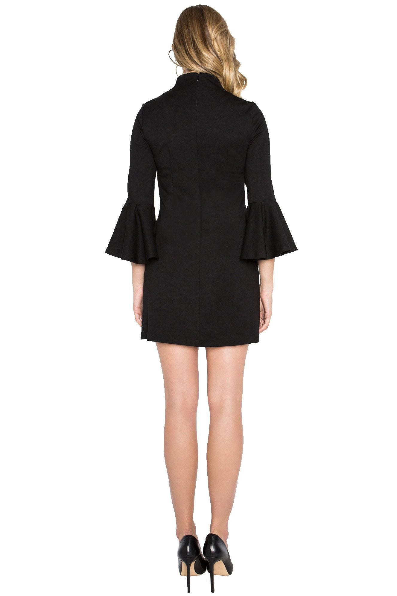 Gina Bell Sleve Shift Dress With Side Slit Pockets