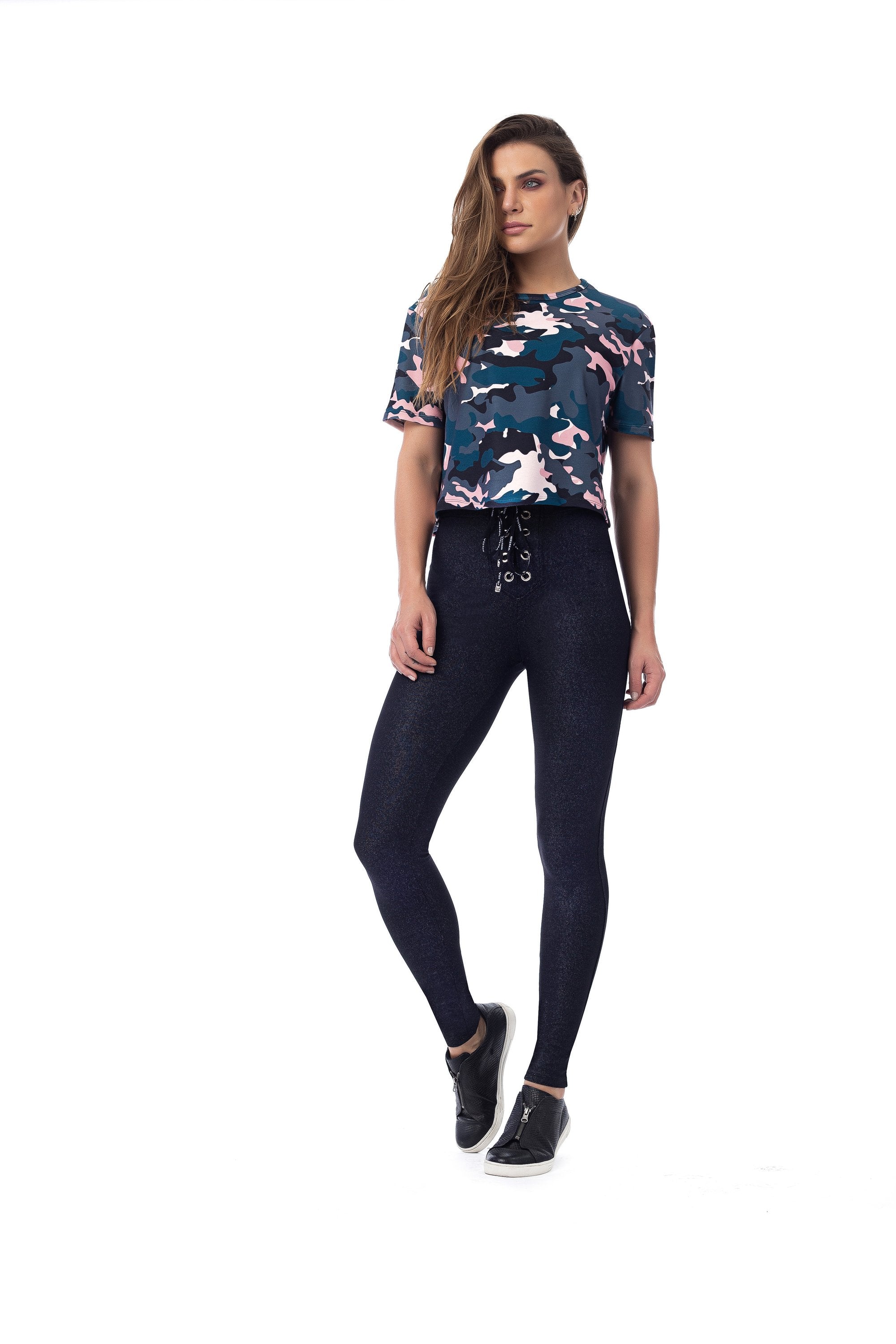 Fernanda Crop Top in Daisy Camouflage