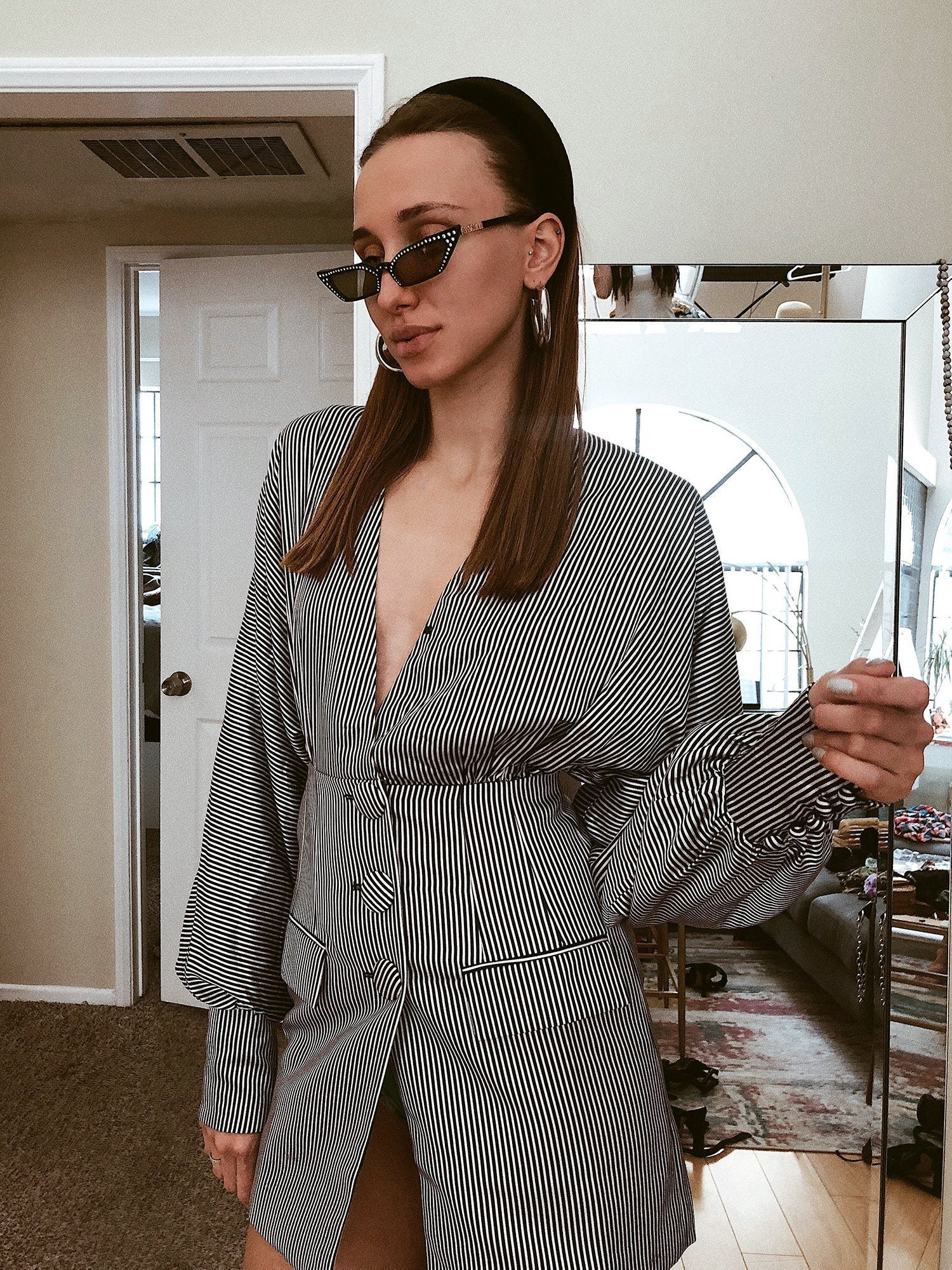Stripe To Wine Tasting Blazer Dress