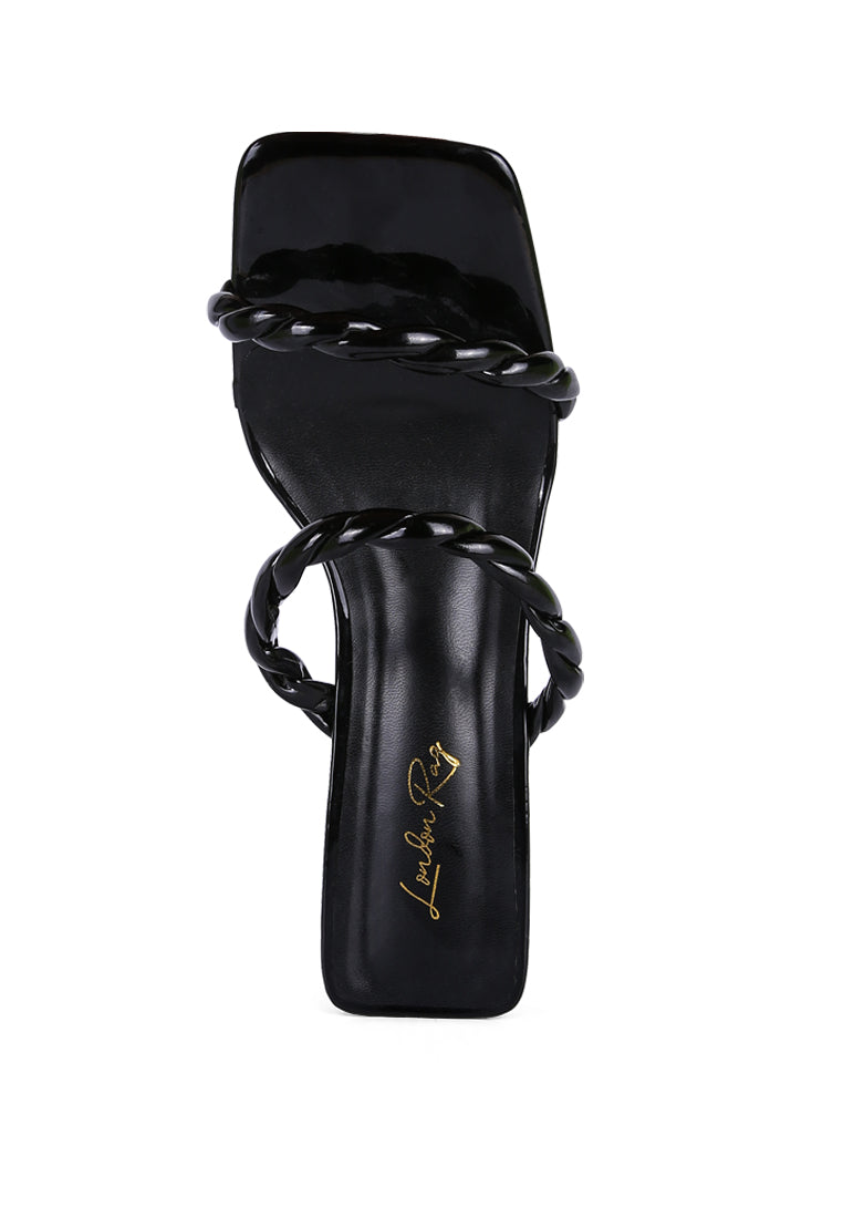 Inamorata Twisted Strap Mid Heel Sandals