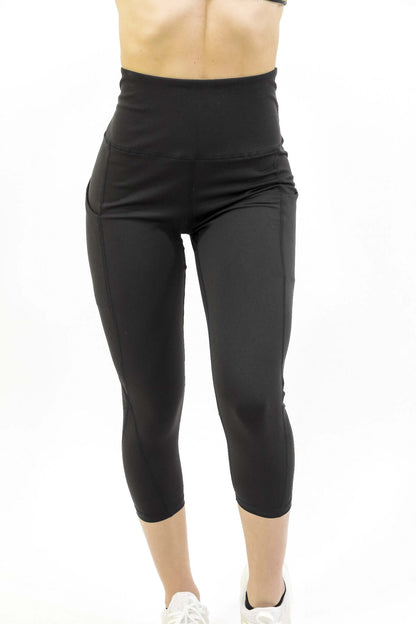 Seajoy Athletic High-waisted Capri Leggings With Hip Pockets