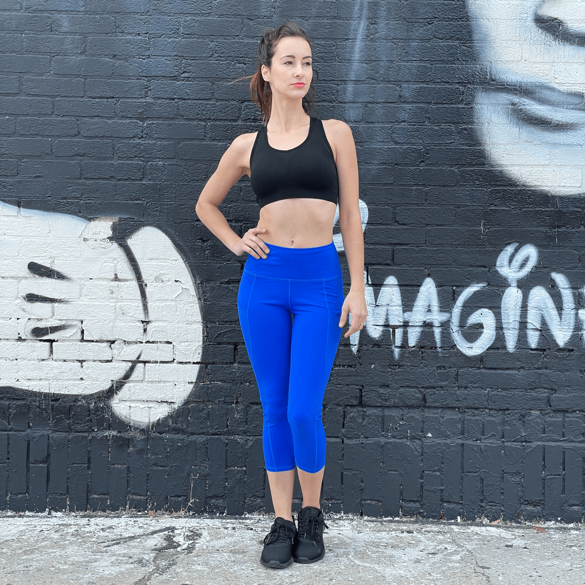 Seajoy Athletic High-waisted Capri Leggings With Hip Pockets