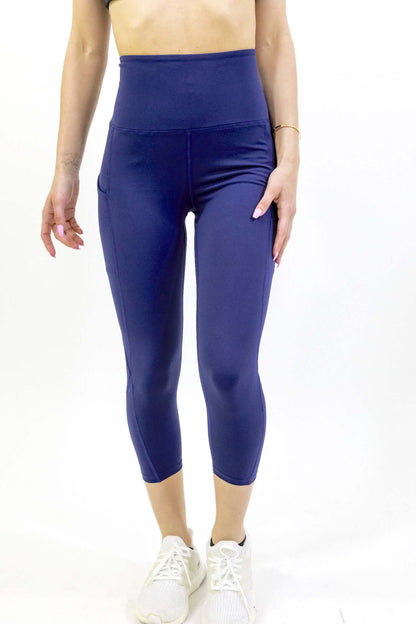 Seajoy Athletic High-waisted Capri Leggings With Hip Pockets