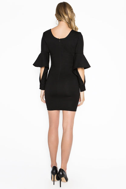 Jayla Mini Dress With Novelty Cuffed Bell