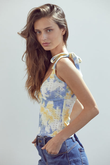 ARROW Eyelet Ruched Cami Top