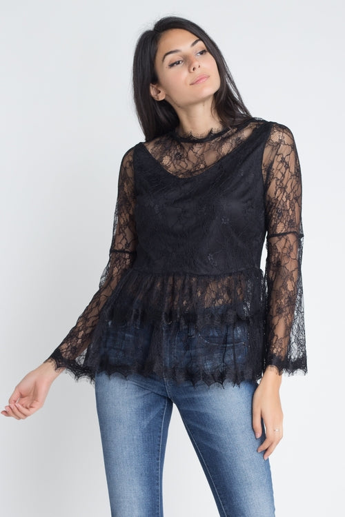 Irene Lace Flare Blouse