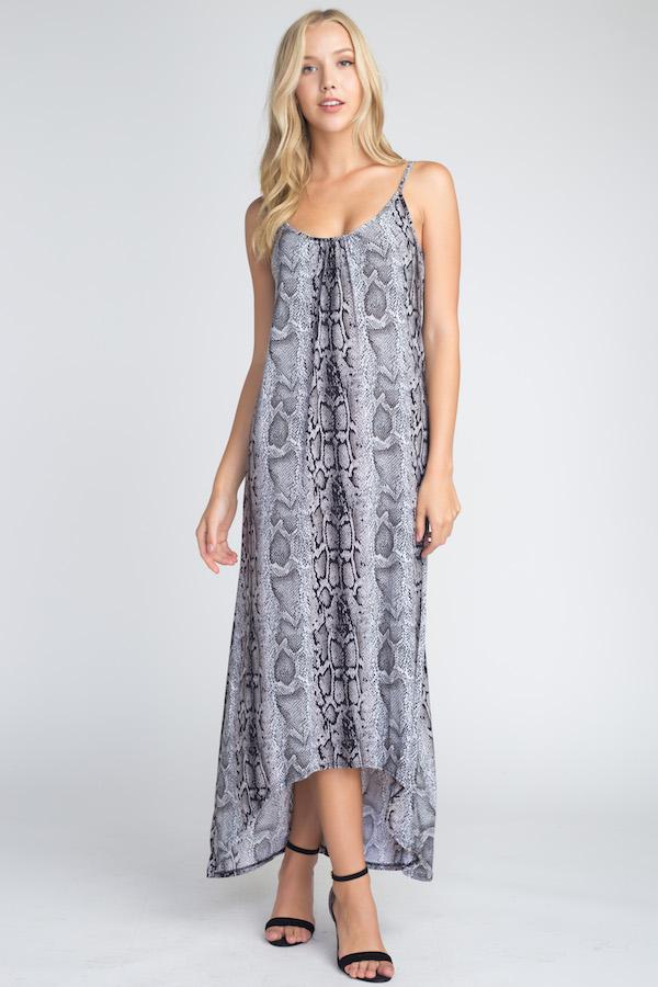LYNN Snakeskin Maxi Tank Dress