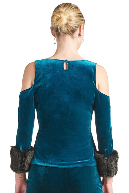 Mia Luxe Contrast Velvet Top