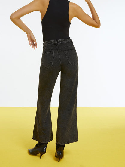 Brooklyn Brown High-Waisted Jeans