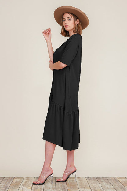 Megan Asymmetric Ruffle Dress