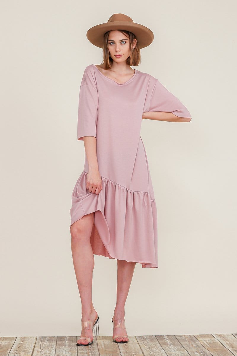 Megan Asymmetric Ruffle Dress