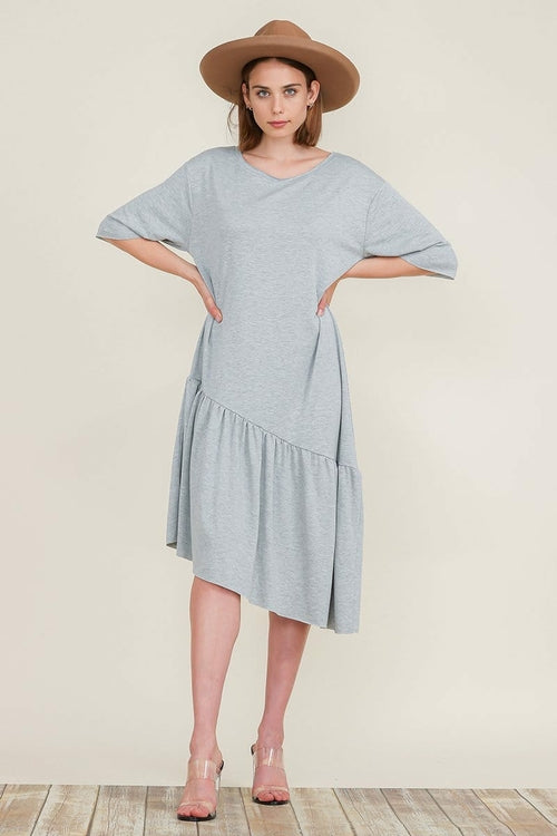 Megan Asymmetric Ruffle Dress