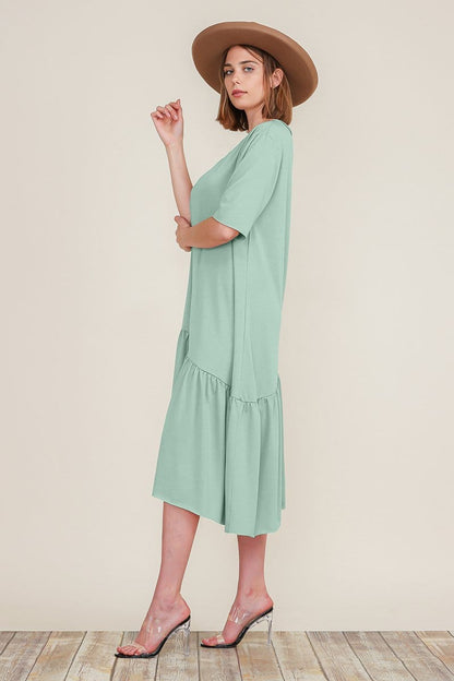 Megan Asymmetric Ruffle Dress