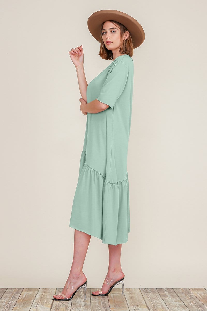 Megan Asymmetric Ruffle Dress