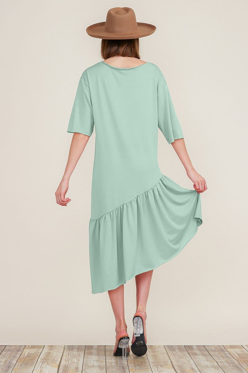 Megan Asymmetric Ruffle Dress