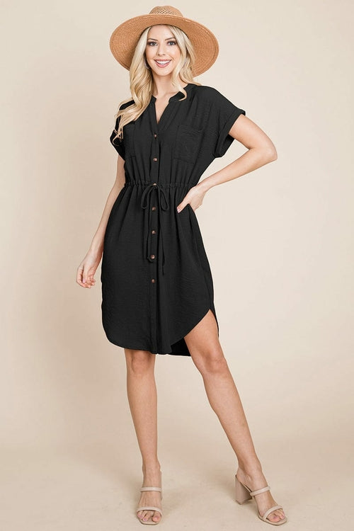 Everyday Cinched Shirt Dress