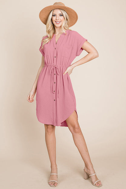 Everyday Cinched Shirt Dress
