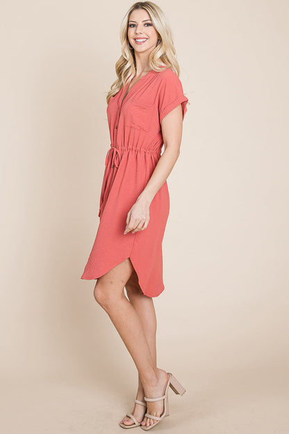Everyday Cinched Shirt Dress