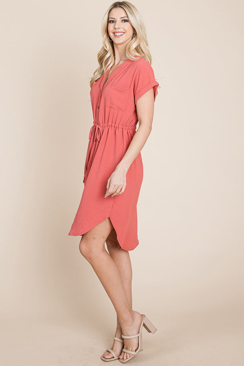 Everyday Cinched Shirt Dress