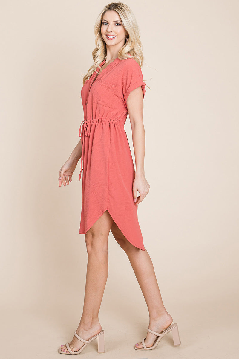 Everyday Cinched Shirt Dress