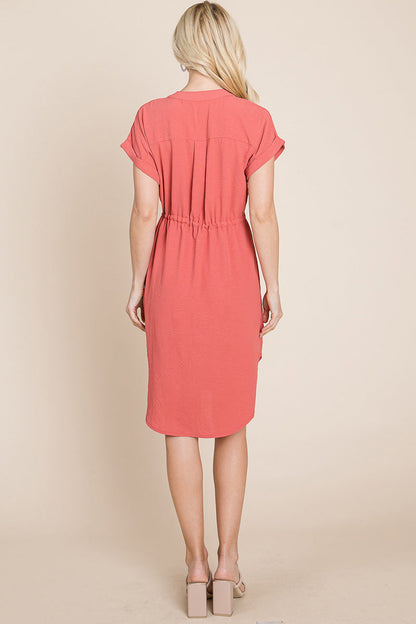 Everyday Cinched Shirt Dress
