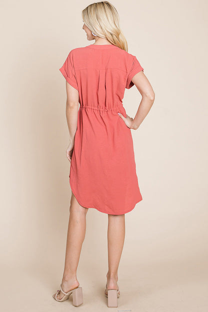 Everyday Cinched Shirt Dress