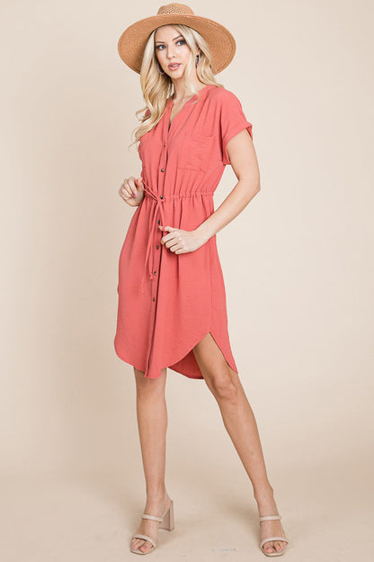 Everyday Cinched Shirt Dress