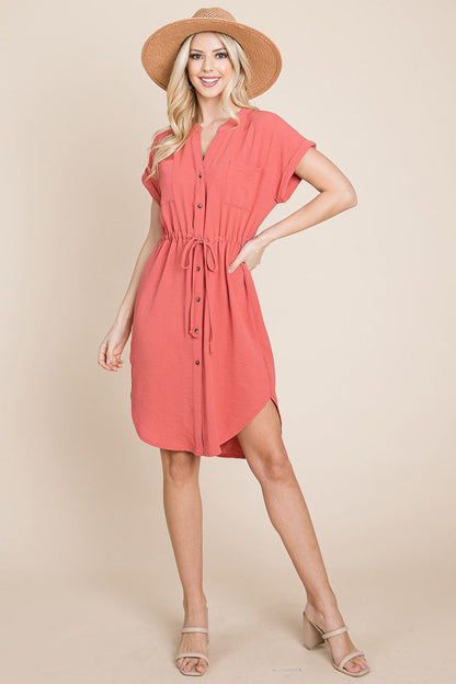 Everyday Cinched Shirt Dress