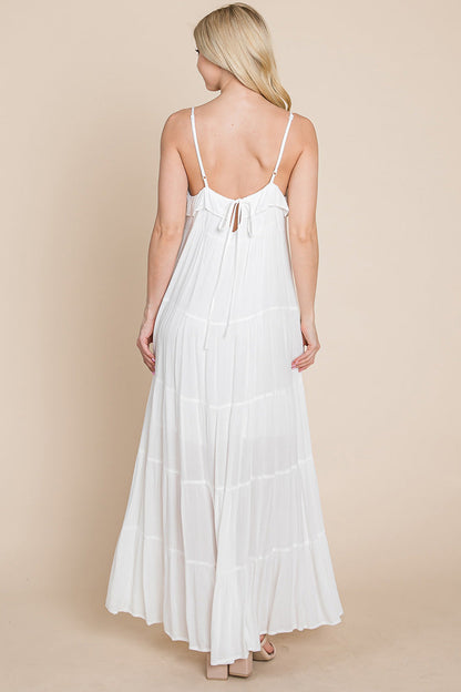 LISA Tiered Tie Strap Cami Maxi Dress