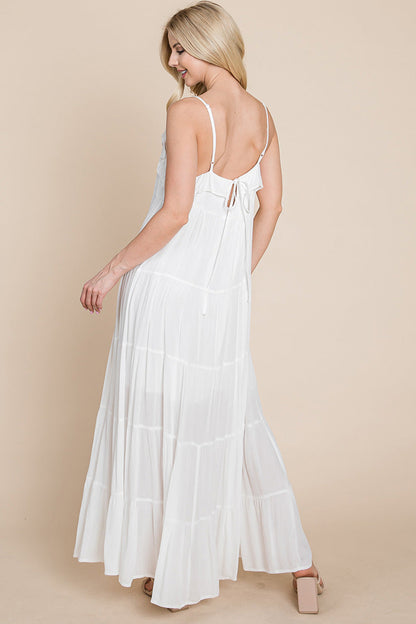 LISA Tiered Tie Strap Cami Maxi Dress