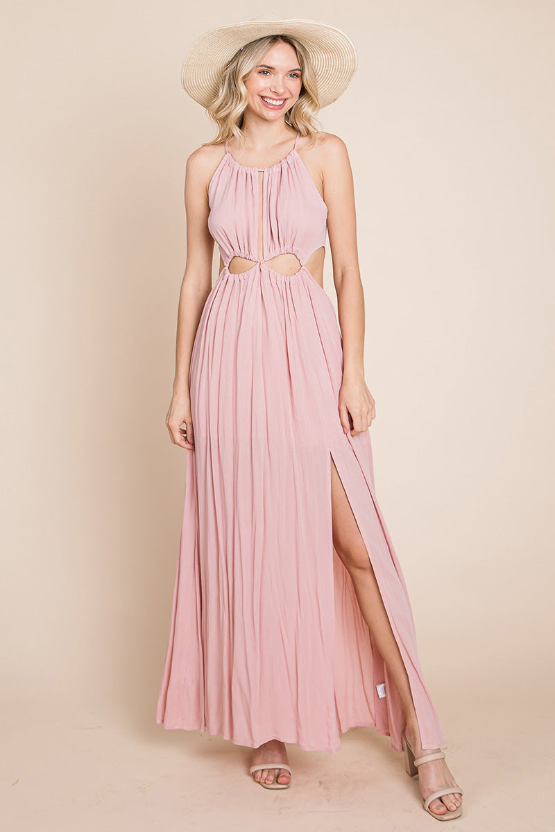 Solara Cutout Halter Maxi Dress