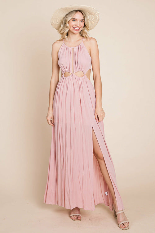 Solara Cutout Halter Maxi Dress