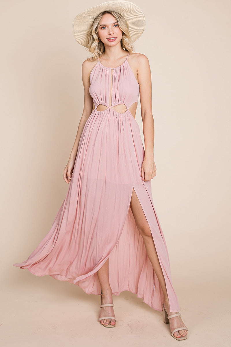Solara Cutout Halter Maxi Dress