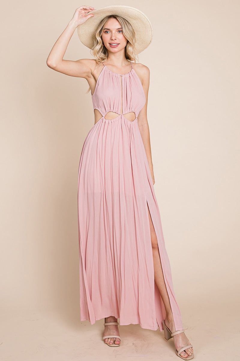 Solara Cutout Halter Maxi Dress