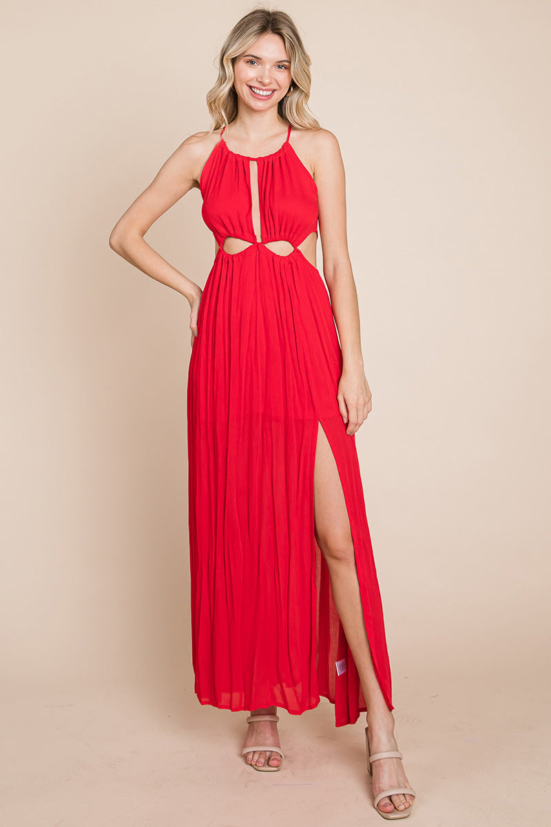 Solara Cutout Halter Maxi Dress