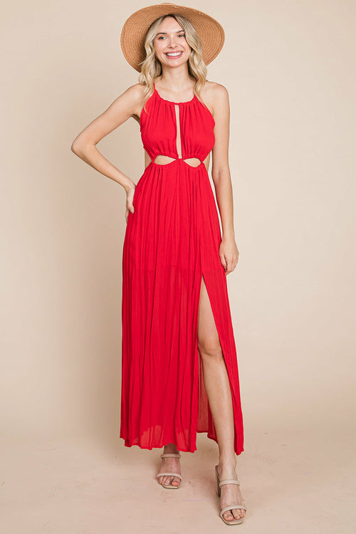 Solara Cutout Halter Maxi Dress