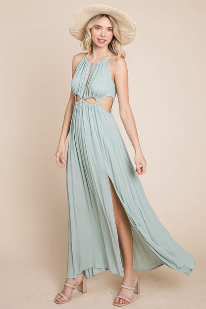 Solara Cutout Halter Maxi Dress