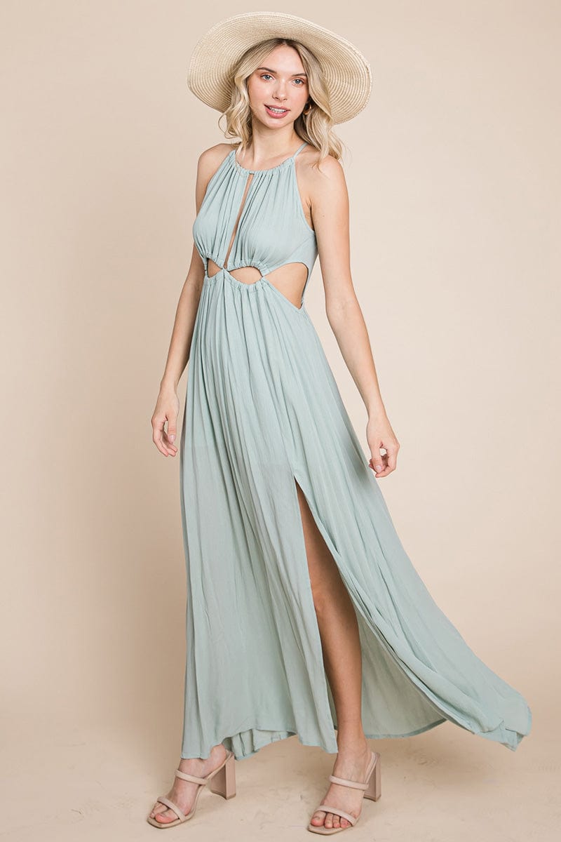 Solara Cutout Halter Maxi Dress