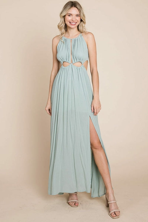 Solara Cutout Halter Maxi Dress