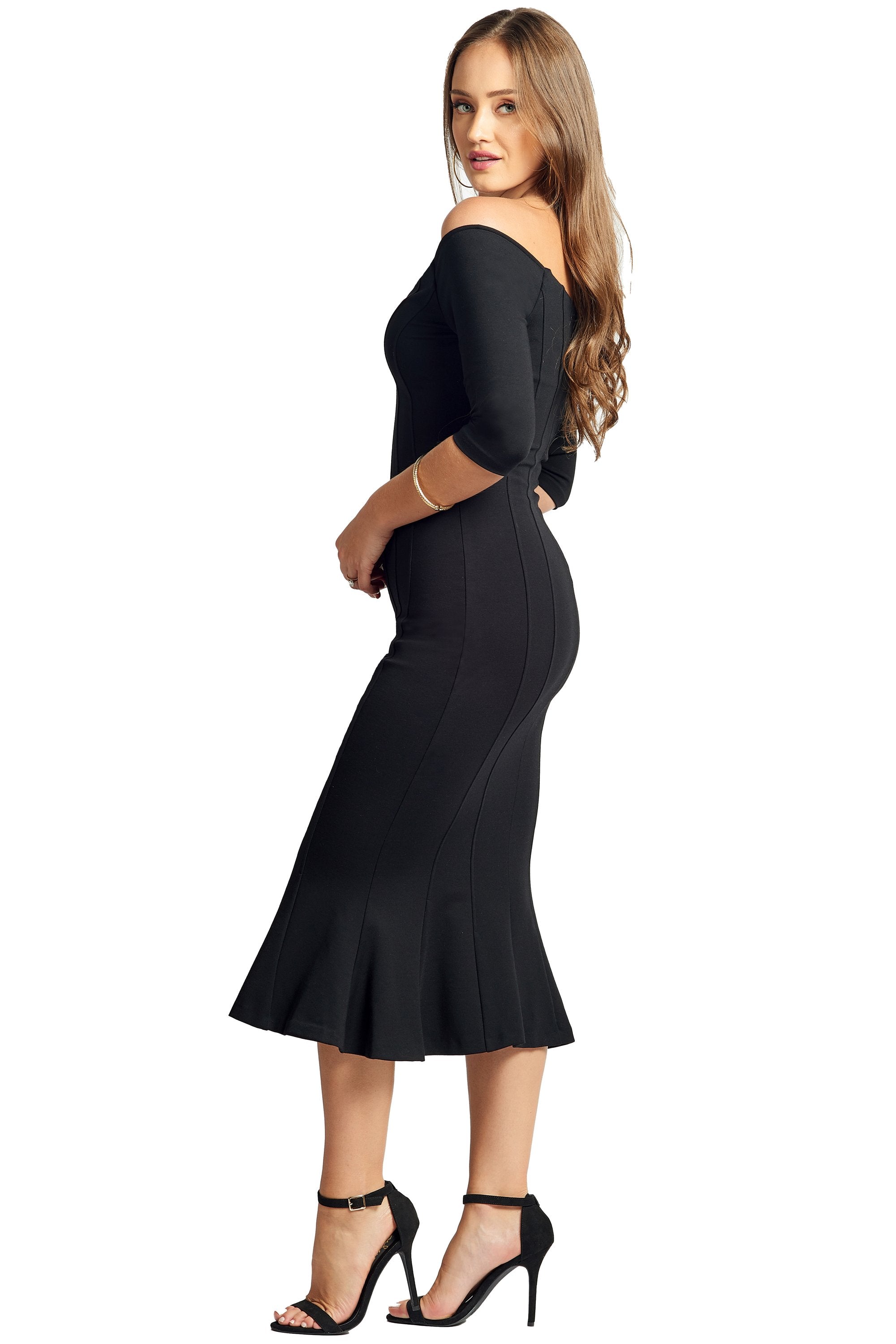Raquel Off Shoulder Mermaid Hem Dress