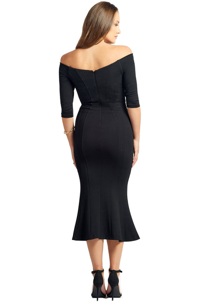 Raquel Off Shoulder Mermaid Hem Dress